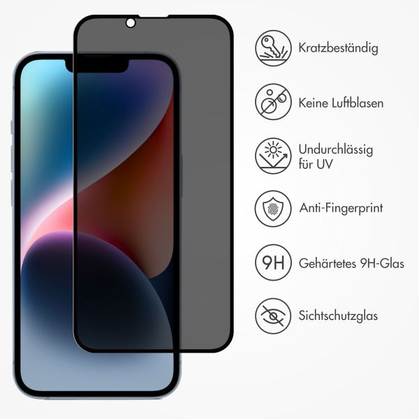 Accezz Privacy Displayschutz aus gehärtetem Glas Apple iPhone 13 / 13 Pro / 14 / 16e