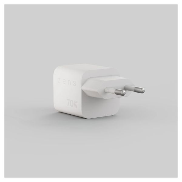 Zens Kompaktes Ladegerät USB-C 70W - Netzteil - Weiß