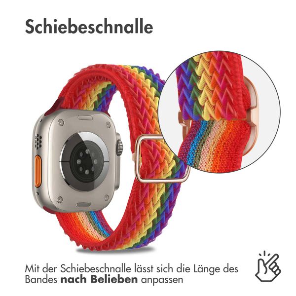 imoshion Elastische Nylonarmband für das Apple Watch Series 1-10 / SE / Ultra (2) - 42/44/45/46/49 mm - Rainbow