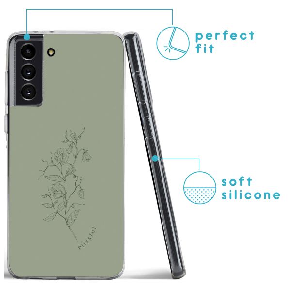 imoshion Design Hülle für das Samsung Galaxy S21 FE - Floral Green