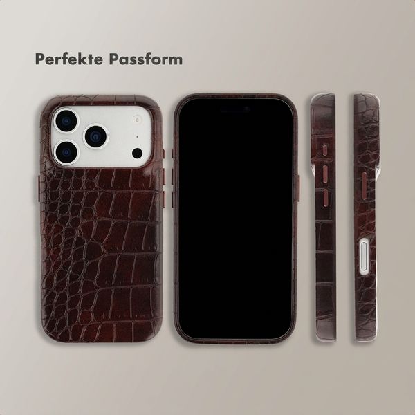 Selencia Croco Backcover mit MagSafe Apple iPhone 17 Pro - Choco Brown