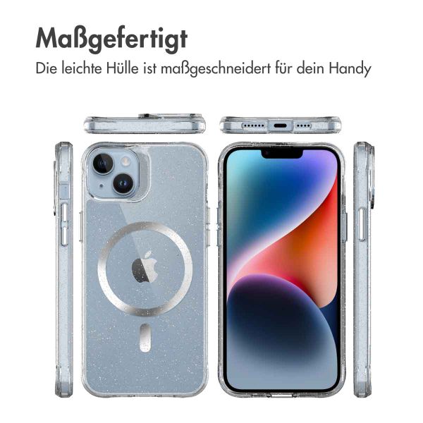 imoshion Klare Glitter Backcover mit MagSafe Apple iPhone 14 - Silber