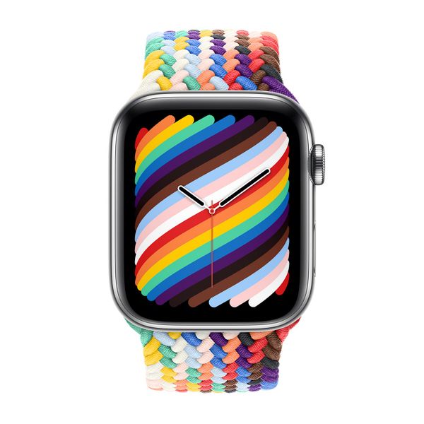Apple Geflochtenes Solo Loop für  Apple Watch | 44/45/46/49 mm - Größe 3 - Rainbow Pride