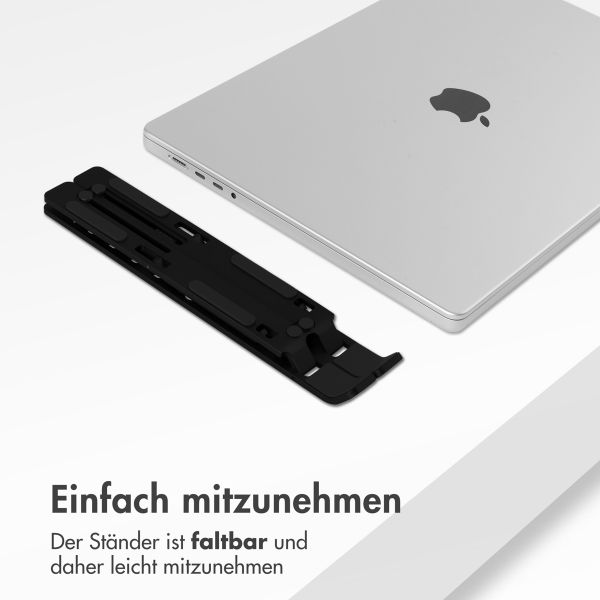 Accezz Laptophalter - Laptopständer - Verstellbar und zusammenklappbar - Schwarz
