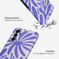 Selencia Vivid Tough Back Cover für das Samsung Galaxy A15 (5G/4G) - Modern Bloom Sapphire Blue