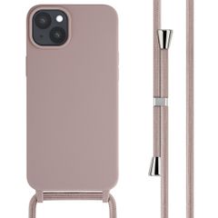 imoshion Silikonhülle mit Band für das iPhone 15 Plus - Sand Pink