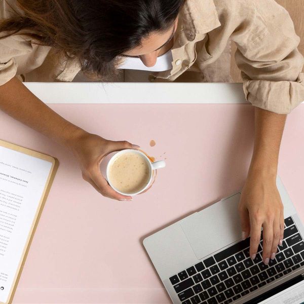 Uniq Hagen Wende-Büromatte - Blush Pink / Mist Green