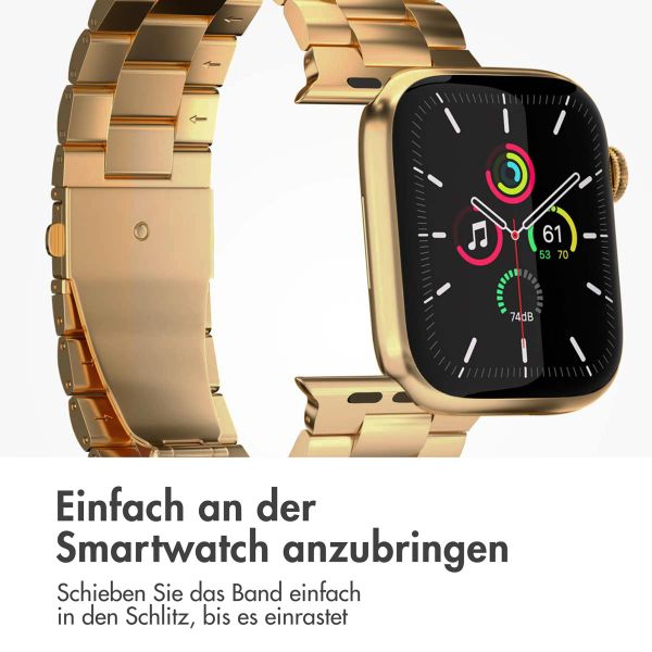 imoshion Edelstahlarmband für das Apple Watch Series 1 bis 11 / SE / Ultra (44/45/46/49 mm) - Gold