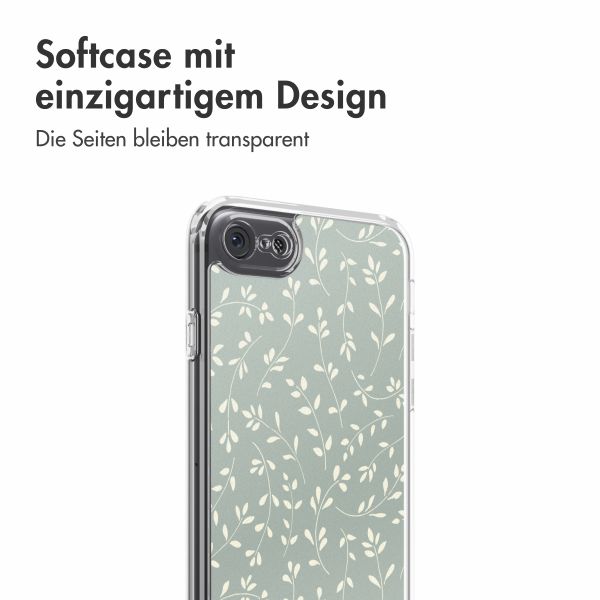 imoshion Design Hülle Apple iPhone SE (2022 / 2020) / 8 / 7 - Smoke Green Flowers