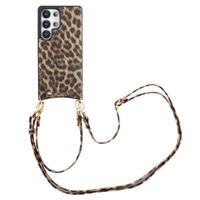 Selencia Nova Handyhülle mit Kordel und Kartenhalter Samsung Galaxy S25 Ultra - Leopard