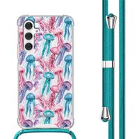 imoshion Design Hülle mit Band Samsung Galaxy A54 (5G) - Jellyfish Watercolor