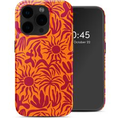 Selencia Vivid Tough Back Cover mit MagSafe für das iPhone 15 Pro - Tropical Vibes Apricot