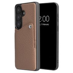 Selencia Riva Back Cover mit Kartenfach Samsung Galaxy S26 - Mocha Brown