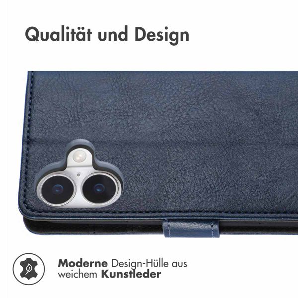 imoshion Luxuriöse Klapphülle Apple iPhone 16 - Dunkelblau