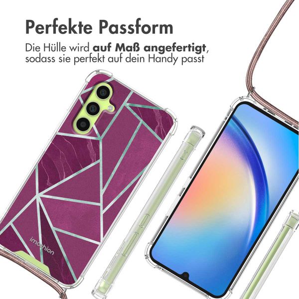 imoshion Design Hülle mit Band Samsung Galaxy A34 (5G) - Bordeaux Graphic