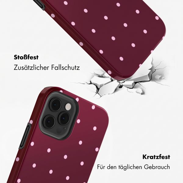 Selencia Vivid Back Cover Apple iPhone 12 (Pro) - Happy Dots Burgundy