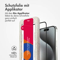 Accezz Vollflächige Schutzfolie aus gehärtetem Glas mit Applikator iPhone 15