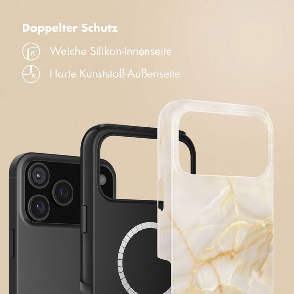 Selencia Vivid Rückabdeckung mit MagSafe Apple iPhone 18 Pro / 17 Pro - Golden Beige Marble