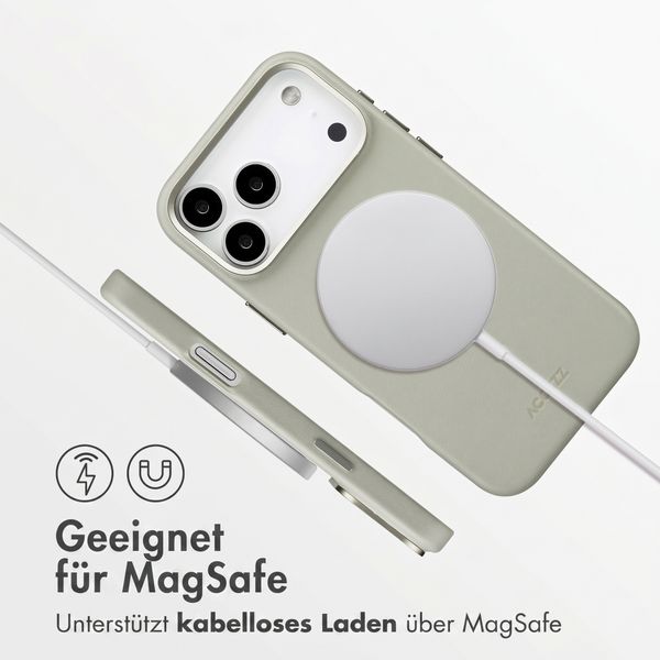 Accezz MagSafe Leather Backcover Apple iPhone 18 Pro Max / 17 Pro Max - Light Grey