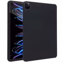 Accezz Liquid Silicone Back Cover mit Stifthalter Apple iPad Pro 12.9 (2022) / Pro 12.9 (2021) / Pro 12.9 (2020) - Schwarz