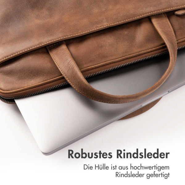 Accezz Leather Laptoptasche 16 Zoll - Cognac