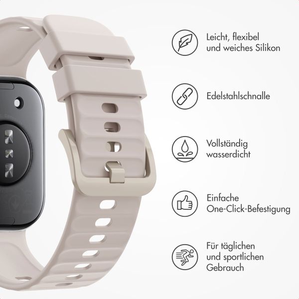imoshion Silikonband für das  Huawei Watch Fit 4 / 4 Pro - Ivory White