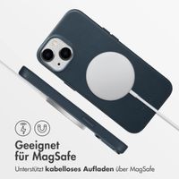 Accezz MagSafe Leather Backcover für das iPhone 14 - Nightfall Blue