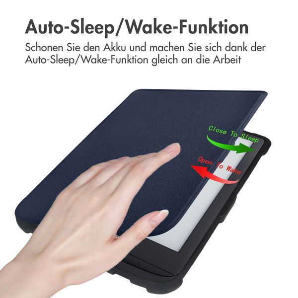 imoshion Slim Soft Case Sleepcover für das Pocketbook Touch Lux 5 / HD 3 / Basic Lux 4 / Vivlio Lux 5 - Dunkelblau