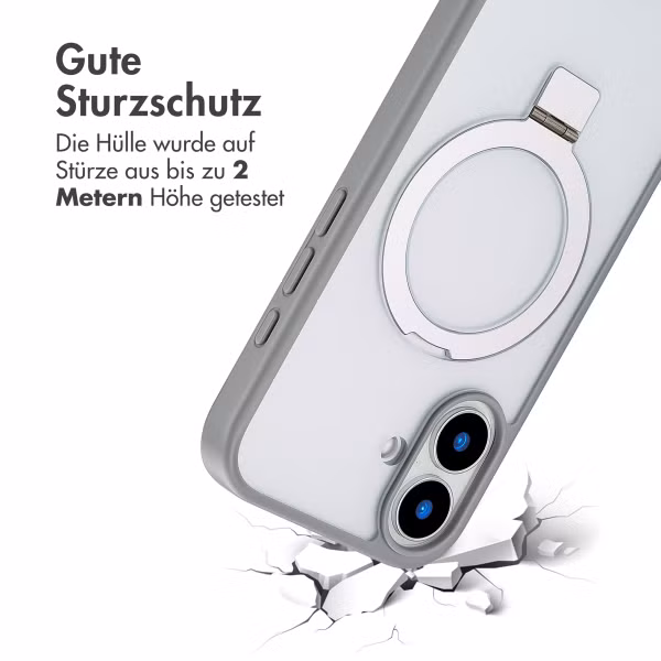 Accezz Ring Stand Backcover mit MagSafe Apple iPhone 16 - Grau