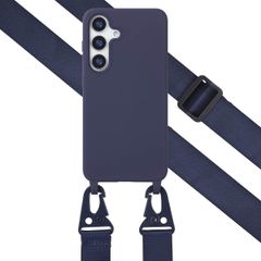 Selencia SilikonHülle mit abnehmbarem Band Samsung Galaxy S25 - Dunkelblau