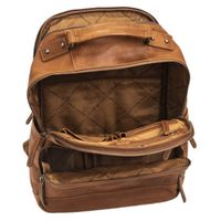 The Chesterfield Brand Austin Laptop Rucksack 14 Zoll - Echtes Leder - Cognac