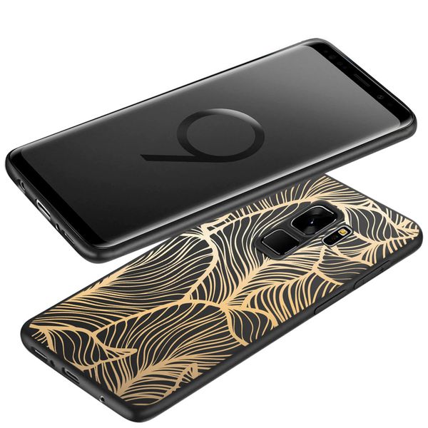 imoshion Design Hülle für das Samsung Galaxy S9 - Blätter / Schwarz