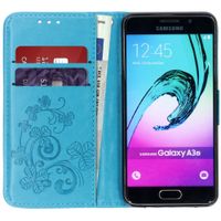 Kleeblumen Klapphülle Türkis für Samsung Galaxy A3 2016