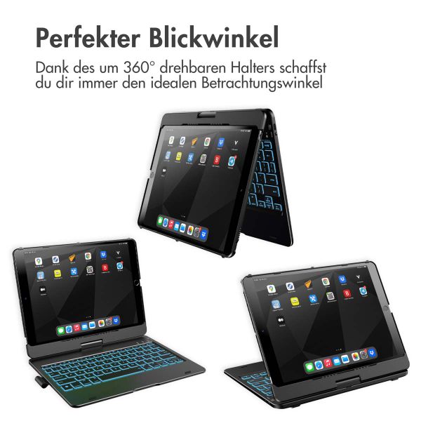 Accezz 360 Slim Keyboard Bookcase QWERTY für das iPad 10.2 Zoll (2019/2020/2021) / Air 5 (2022) / Air 4 (2020) / iPad Pro 10.5 (2017) - Schwarz