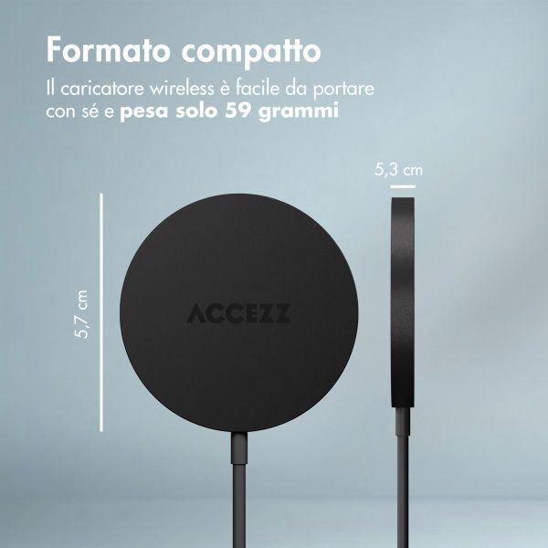 Accezz Wireless Charger USB-C - Drahtloses MagSafe- und Qi2-Ladegerät - 1 Meter - Schwarz