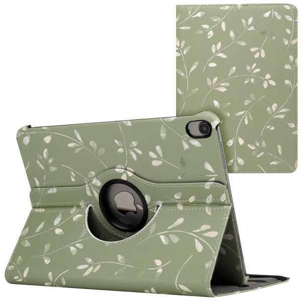 imoshion 360° drehbare Design Klapphülle Apple iPad Air 5 (2022) / Air 4 (2020) - Green Flowers