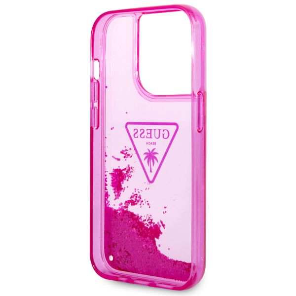 Guess Liquid Glitter Back Cover für das iPhone 14 Pro - Fuchsia