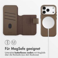 Accezz 2-in-1 Klapphülle aus Leder mit MagSafe Apple iPhone 17 Pro - Kaffeebraun