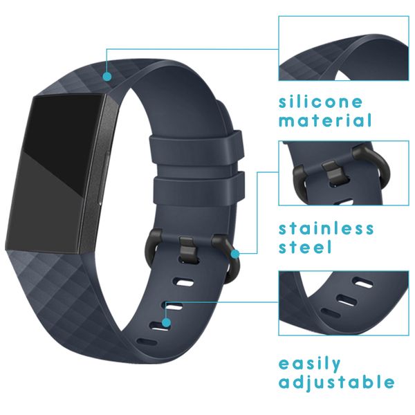 imoshion Silikonband für das  Fitbit Charge 3 / 4 - Dunkelblau