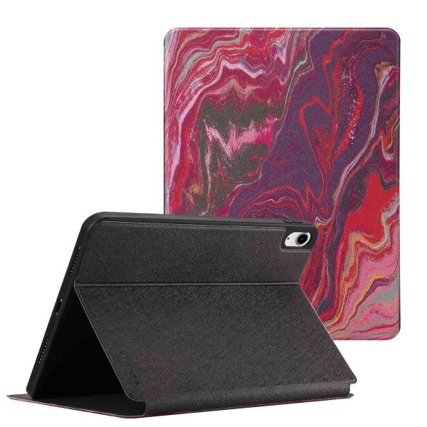 Selencia Vivid Klapphülle für das iPad 11 (2025) 11 Zoll / iPad 10 (2022) 10.9 Zoll - Marble Plum