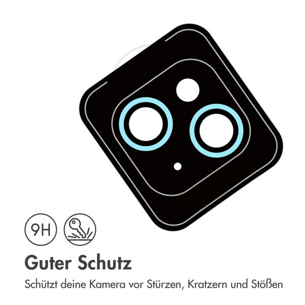 imoshion 2er-Pack Objektivschutz für Kamera für das Apple iPhone 15 / 15 Plus - Blue