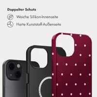 Selencia Vivid Rückabdeckung mit MagSafe Apple iPhone 13 - Happy Dots Burgundy