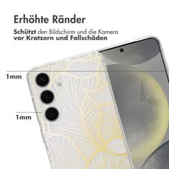 imoshion Design Hülle Samsung Galaxy S25 - Golden Leaves Transparent