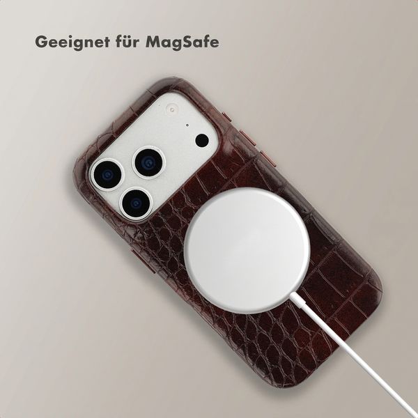 Selencia Croco Backcover mit MagSafe Apple iPhone 17 Pro - Choco Brown