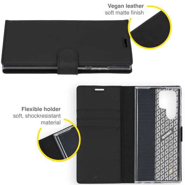 Accezz Wallet TPU Klapphülle Samsung Galaxy S22 Ultra - Schwarz