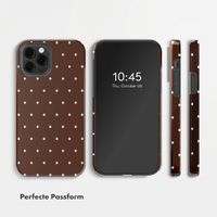 Selencia Vivid Back Cover Apple iPhone 12 (Pro) - Happy Dots Chocolate