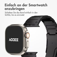Accezz Mattes Titanstahlarmband für das  Apple Watch Series 1 t/m 11 / SE / Ultra (44/45/46/49 mm) - Schwarz