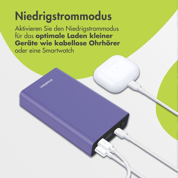 imoshion Ultra Series Aluminium | Powerbank 20.000 mAh - Schnellladen bis 33W - Tropical Violet