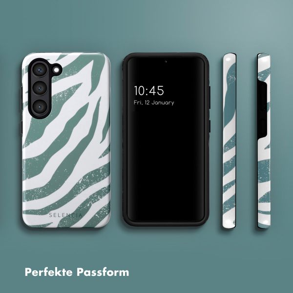 Selencia Vivid Back Cover Samsung Galaxy S23 - Colorful Zebra Pine Blue