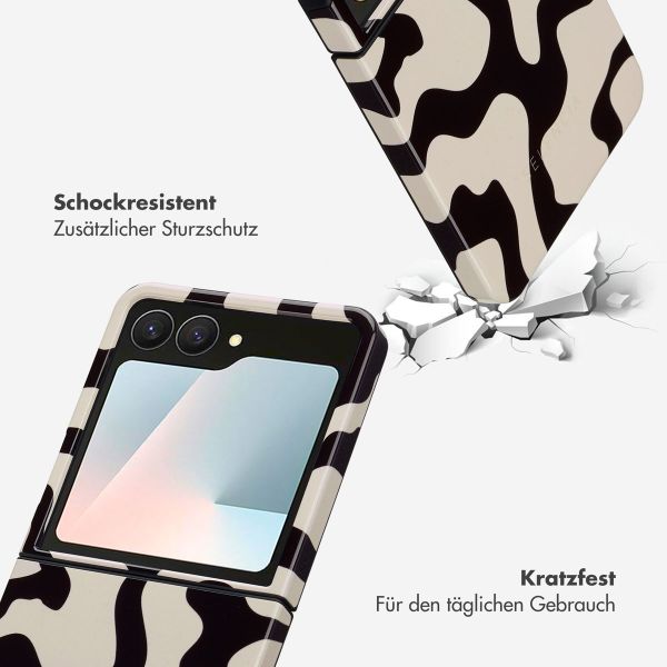 Selencia Vivid Back Cover Samsung Galaxy Z Flip 7 - Art Wave Black